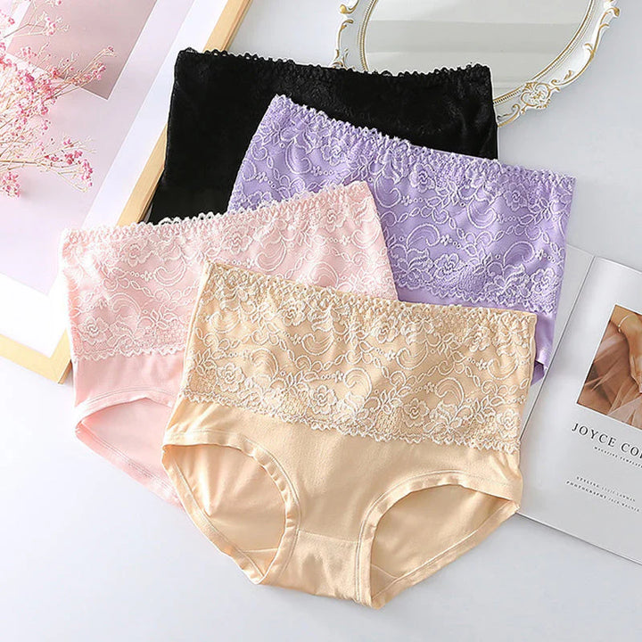 SUZIE | Set med 4 handbroderade, formande och slankande trosor